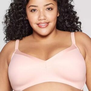 Women's Plus Size Wirefree Bra - Auden Casual Pink